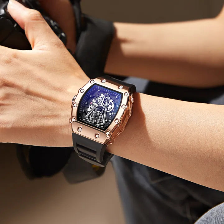 Men's Square Sport Watch – Quartz, Waterproof, Luminous.