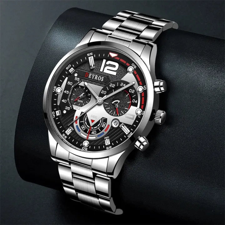 Watch – Stainless Steel, Calendar, Luminous.