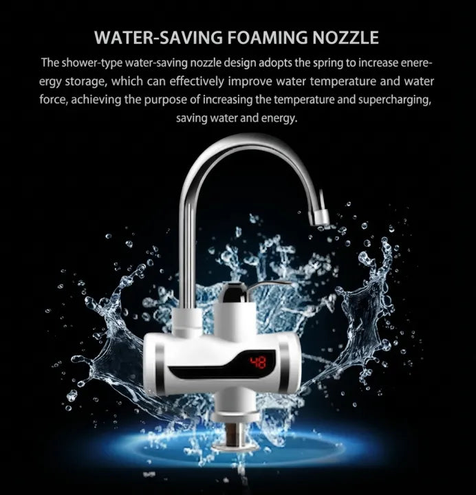 Electric Hot Water Heater Faucet Kitchen Instant Heating Tap Water (wi ...