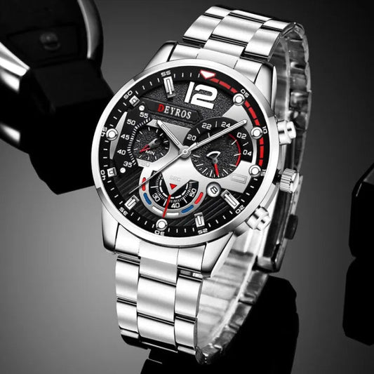 Watch – Stainless Steel, Calendar, Luminous.