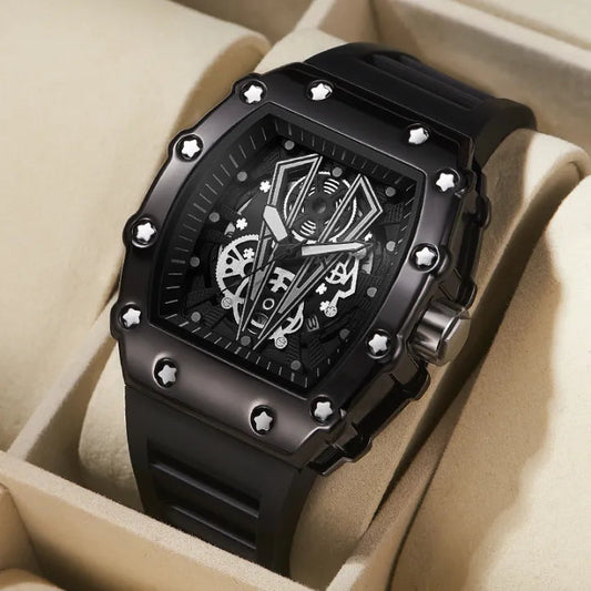 Men's Square Sport Watch – Quartz, Waterproof, Luminous.