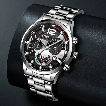 Watch – Stainless Steel, Calendar, Luminous.