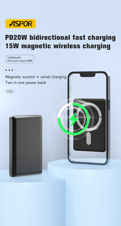 Wireless Charging 10000mAh Power Bank Max 15W