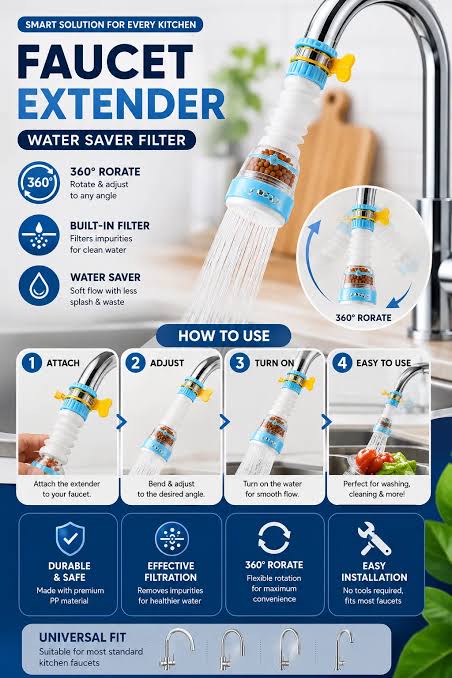 360 Degree Rotating Faucet Extender